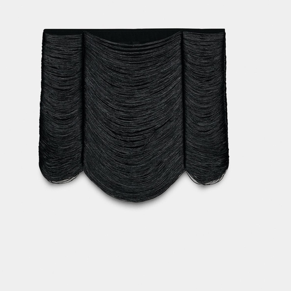 Zara NWT viral draped fringed mini skirt - Picture 10 of 11